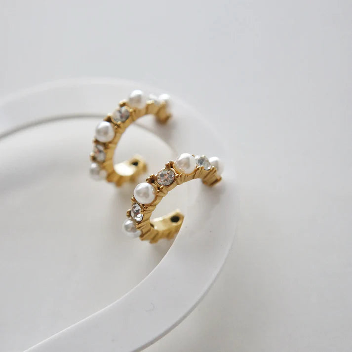 Étoile Pearl Hoop Earrings