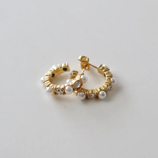 Étoile Pearl Hoop Earrings