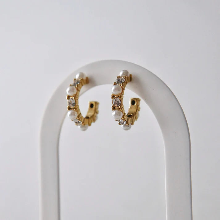 Étoile Pearl Hoop Earrings